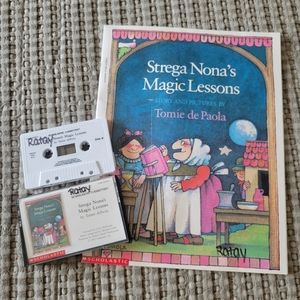 "Strega Nona's Magic Lessons" Books by Tomie De Paola with audio cassette
